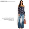 Off Shoulder Floral Top In Navy Multi Get Great Deals At Shoedazzle