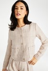 Tweed Button Front Short Jacket