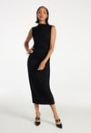 Ruched Mock Neck Midi Tank Dress