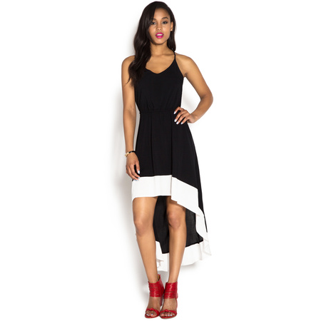 High Low Colorblock Dress in Black - Get great deals at ShoeDazzle