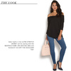 Slouchy 3/4 Sleeve Off Shoulder Top