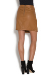 Fold Over Faux Leather Skirt