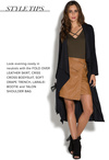 Fold Over Faux Leather Skirt