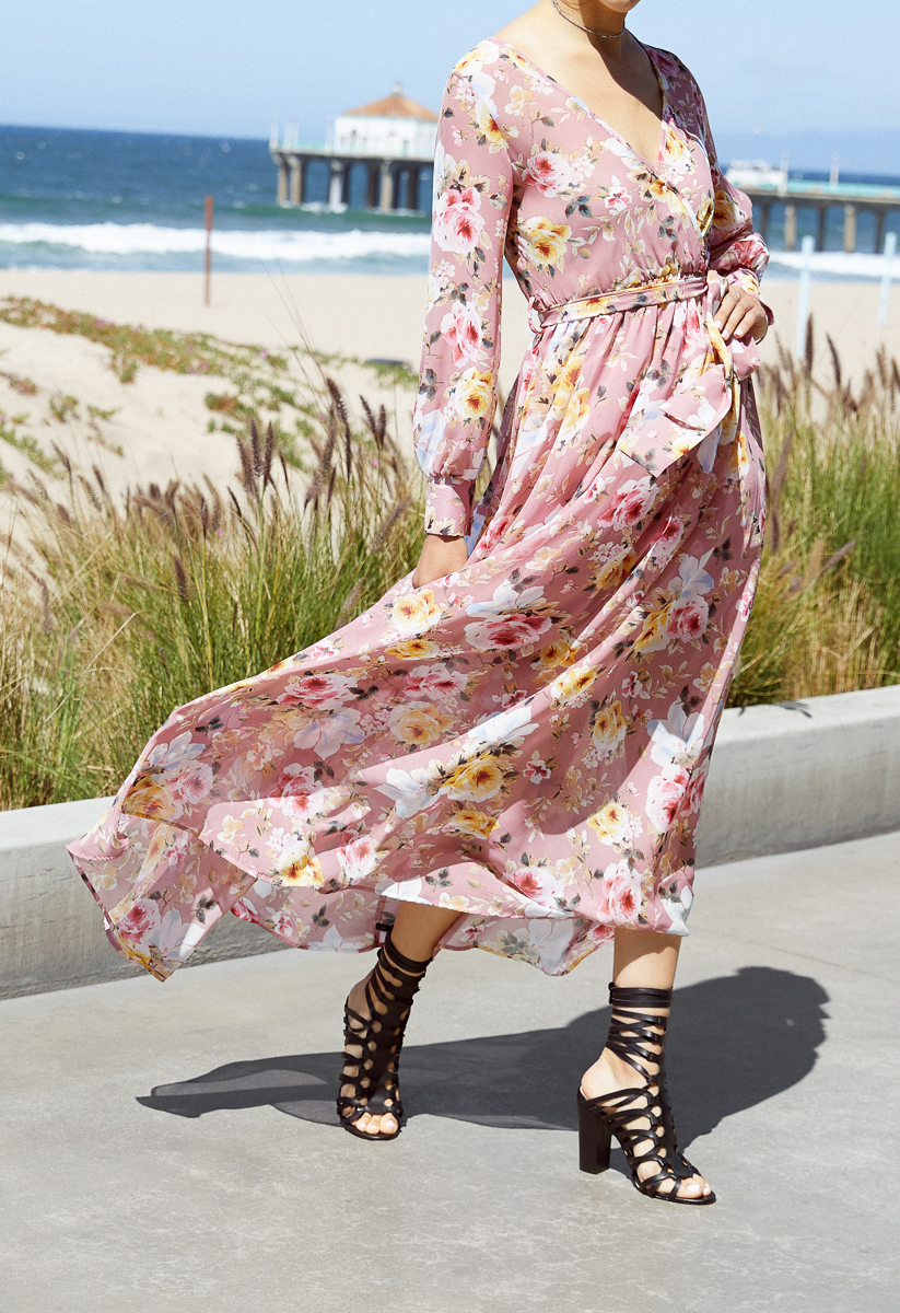 Long Sleeve Sheer Floral Maxi Dress Long Sleeve Sheer Floral Maxi Dress