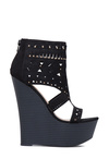 Nellie Platform Wedge Sandal in Black - Get great deals at ShoeDazzle