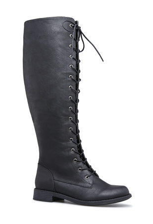 Jelissa Lace Up Boot in Black - Get great deals at ShoeDazzle