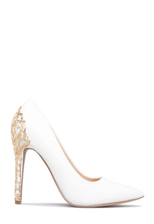 Rhea Pump in White - Get great deals at ShoeDazzle