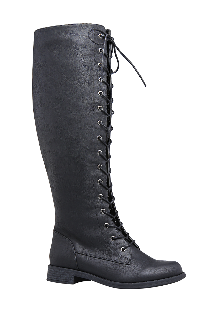 Jelissa Lace Up Boot in Black - Get great deals at ShoeDazzle
