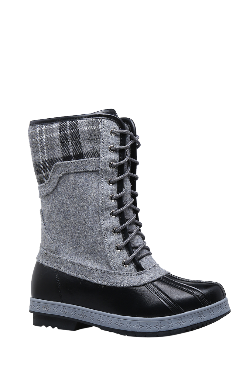 Anaelle flannel fashion flat boot