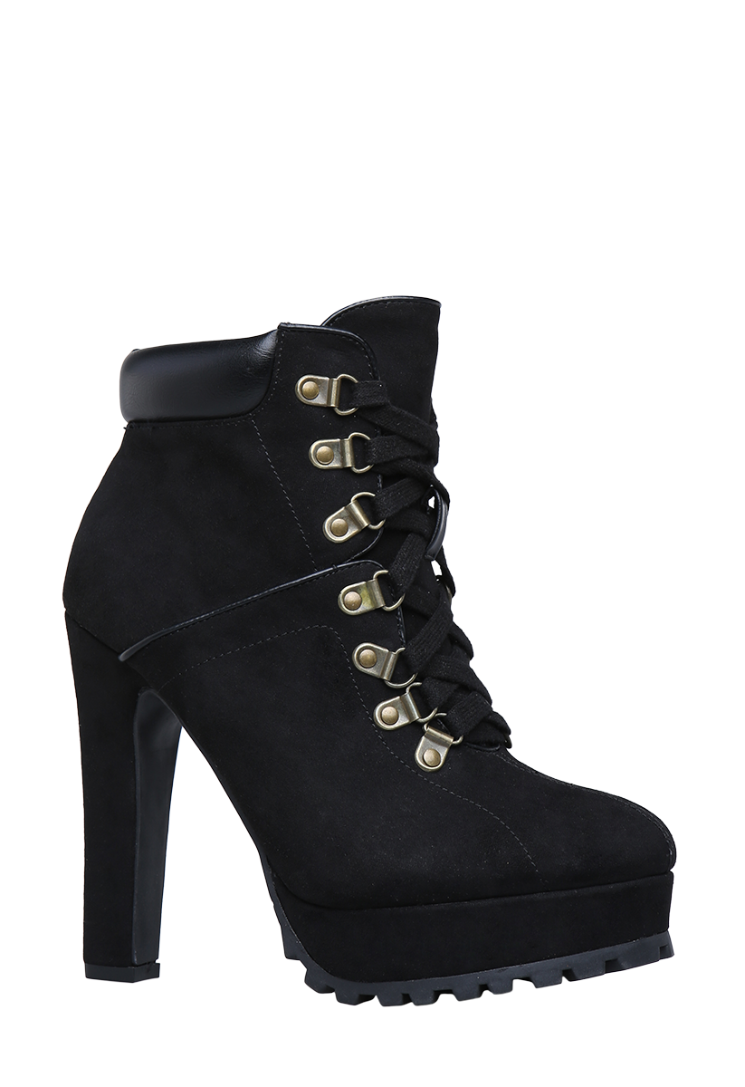 Bexlee Platform Hiker Bootie in Black - Get great deals at ShoeDazzle