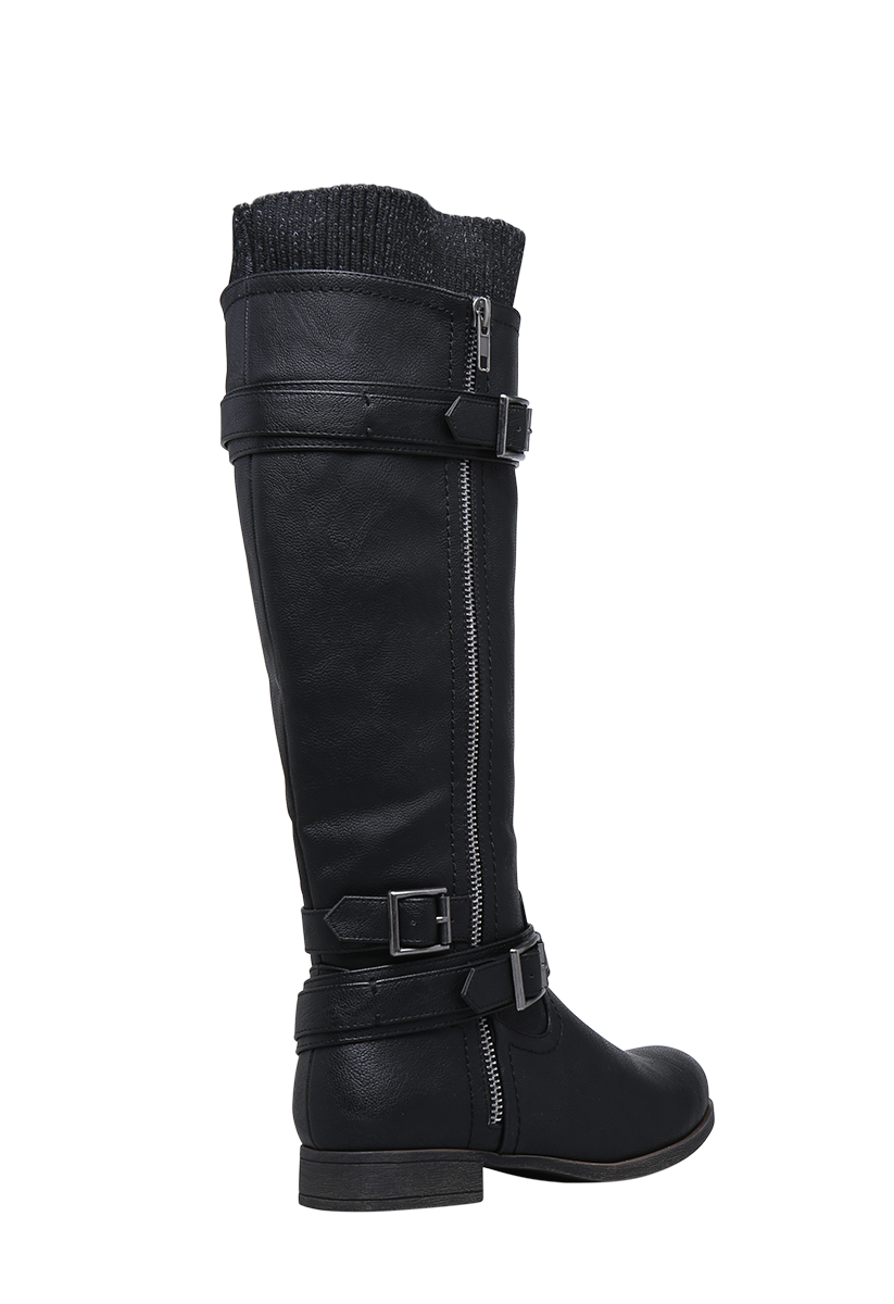 Kadijah Wraparound Buckle Boot in Black - Get great deals at ShoeDazzle