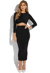 Long Sleeve Crop Top & Maxi Skirt Set