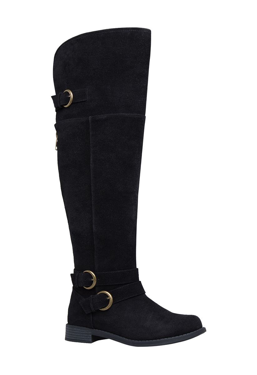 Emme Flat Riding Boot in Black - Get great deals at ShoeDazzle