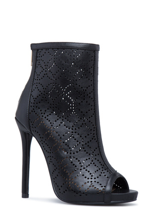 Kristin Perforated Bootie in Black - Get great deals at ShoeDazzle