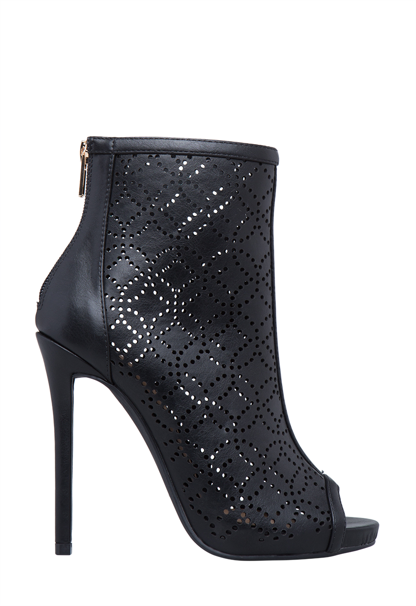 Kristin Perforated Bootie in Black - Get great deals at ShoeDazzle