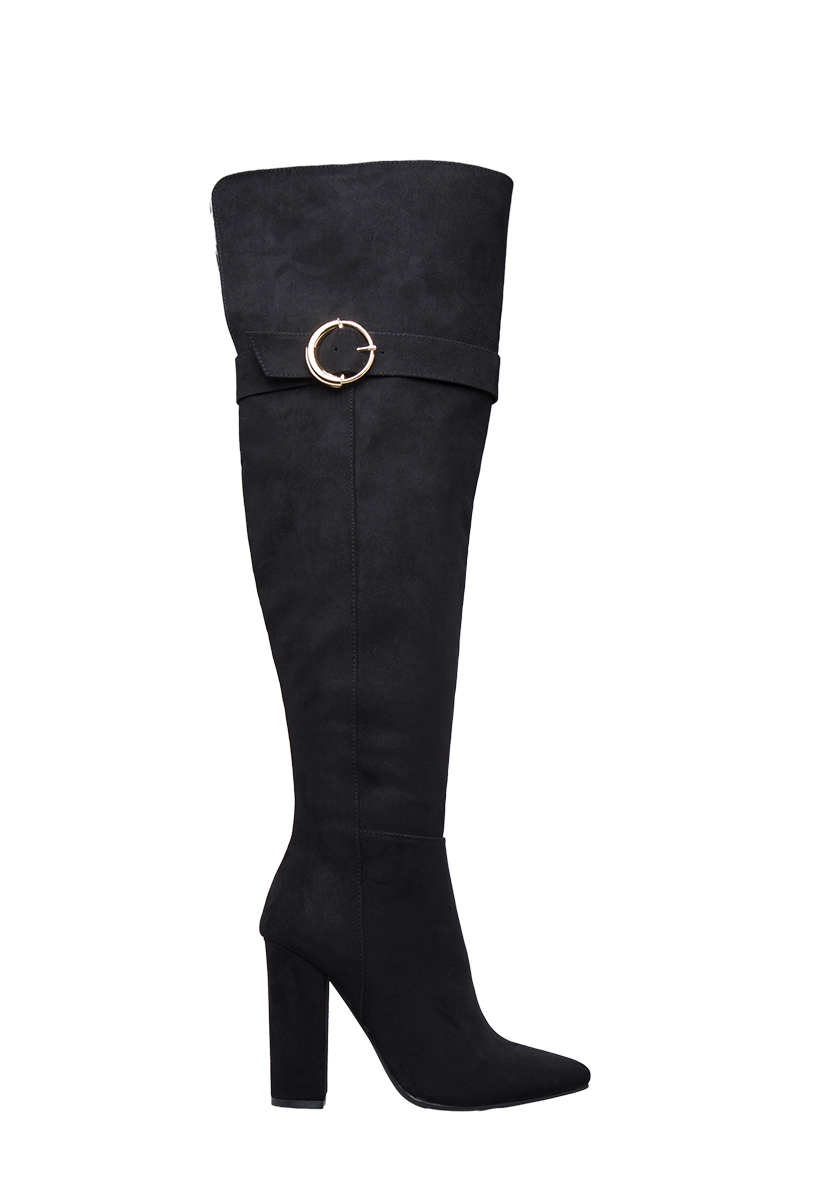 Paisley Thigh High Boot in Black - Get great deals at ShoeDazzle