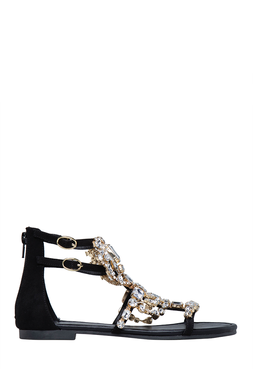 Remy Embellished Gladiator Sandal in Black - Get great deals at ShoeDazzle