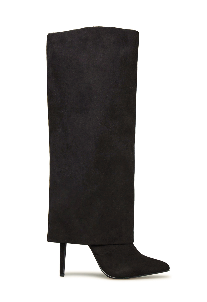 【NONCODE】Raphina Glossy Long Boots No Regrets Layered Stiletto Boot in Black - Get great deals