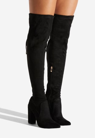 Evanna Over The Knee Boot in Black - Get great deals at ShoeDazzle