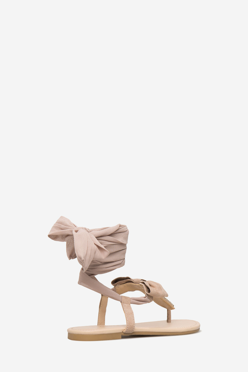 Jeslene Lace Up Sandal in Natural Get great deals at ShoeDazzle