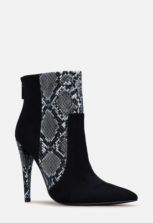 Lizbeth Pointed Toe Bootie in Black Snake - Get great deals at ShoeDazzle