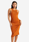 Halter Sweater Midi Dress