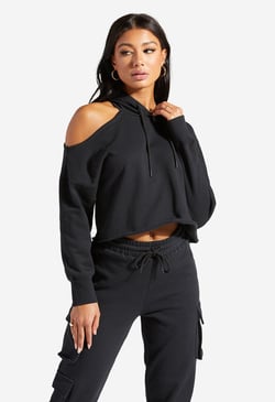 One shoulder hot sale hoodie