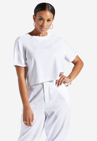 Boxy Crop Tee in White - Get great deals at ShoeDazzle
