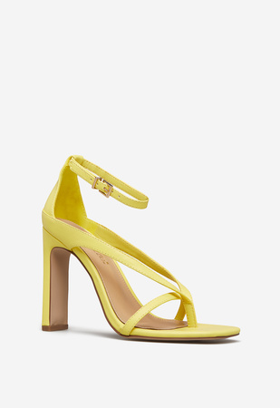 Jaxin Thong Heeled Sandal in Yellow - Get great deals at ShoeDazzle