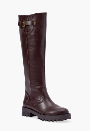 Morgane Flat Boot in Coffee - Get great deals at ShoeDazzle