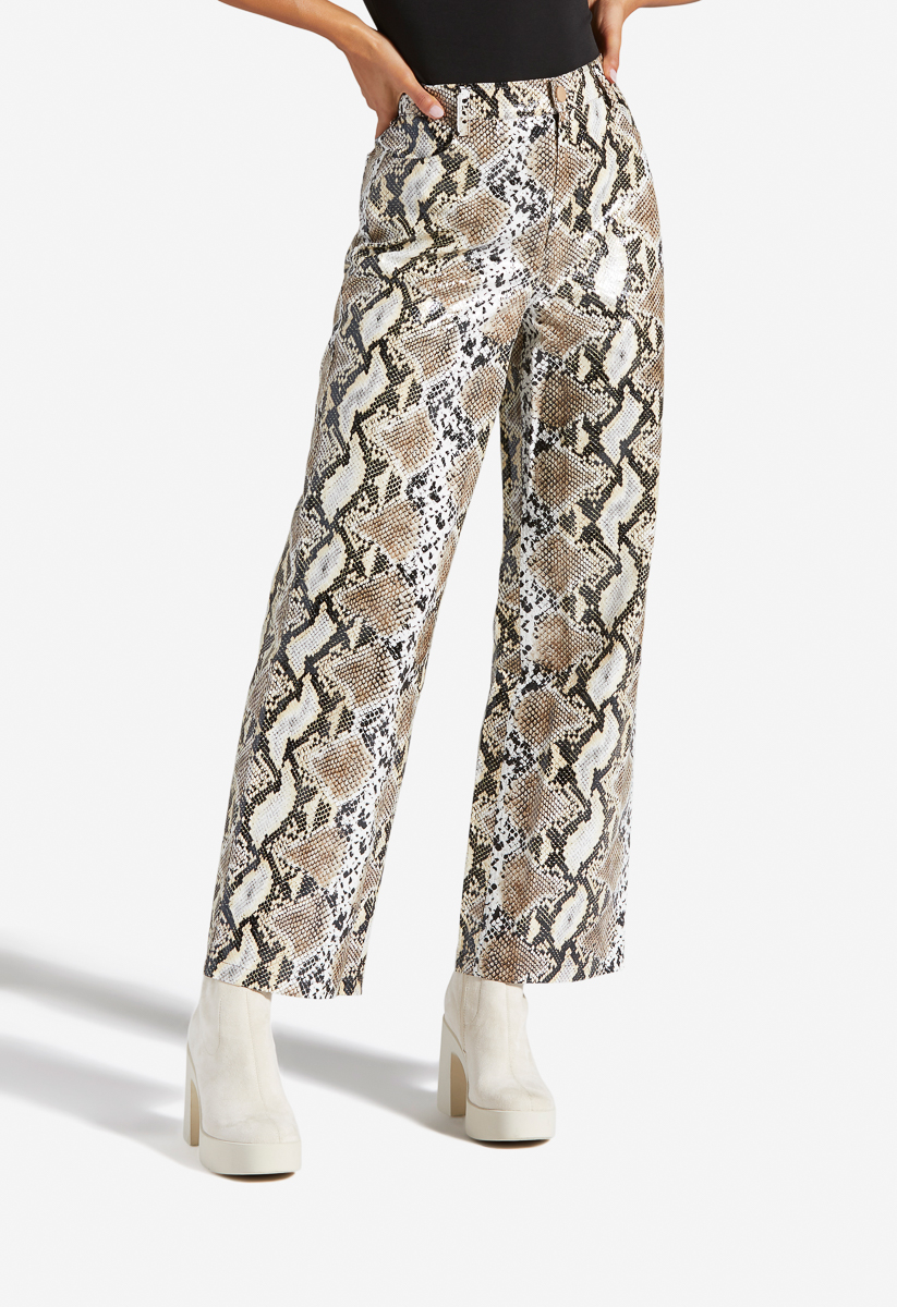 & OTHER STORIES Snake Embossed Leather Trousers in Snake | Endource