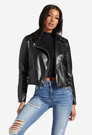 Happily Ever After Vegan Leather Moto Jacket