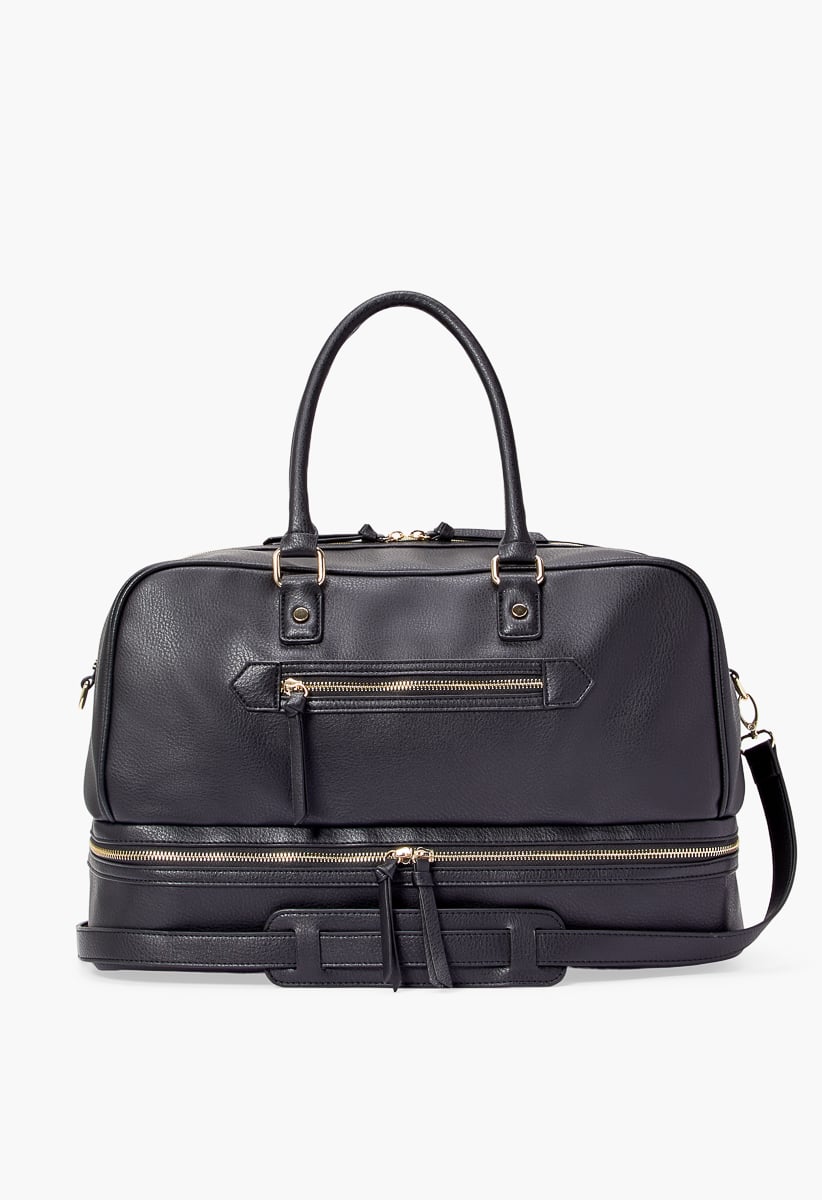 Multi Compartment Weekender in Black - Get great deals at ShoeDazzle