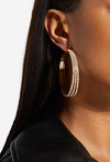 Multi Wire Rhinestone Hoop Earrings