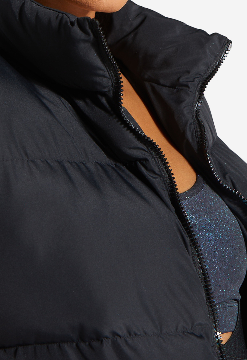 Cropped Puffer Vest (with hidden hoodie) – Thesierrapeakboutique
