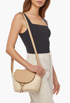 Raffia Flapover Shoulder Bag