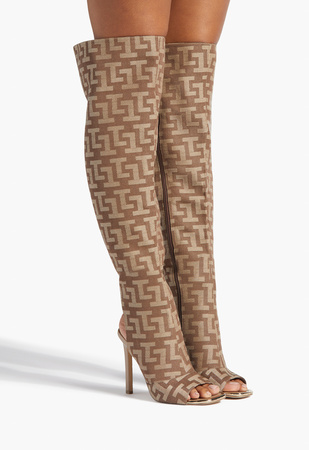 Lynx Heeled Boot in Brown Logo - Get great deals at ShoeDazzle