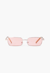 Rose Rimless Sunglasses With Pave Frame