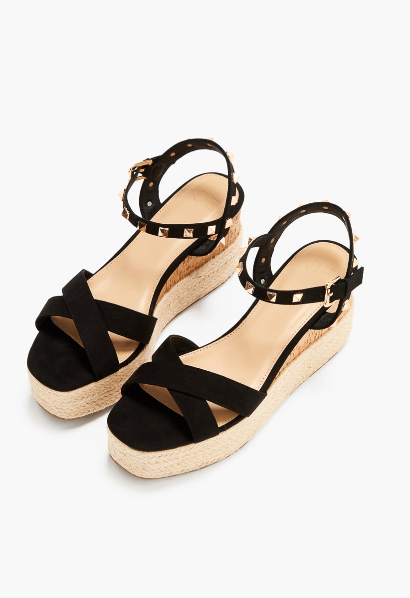 Women's Espadrille Wedge Sandals Open Toe Ankle Buckle Strap - Temu