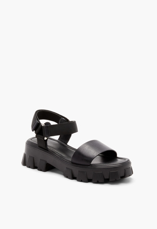 Riley Lug Sole Sandal in Black - Get great deals at ShoeDazzle