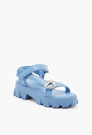 Buffy Lug Sole Sandal in Blue - Get great deals at ShoeDazzle