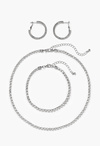 Talia Rhinestone Hoop Earring Bracelet And Necklace Set