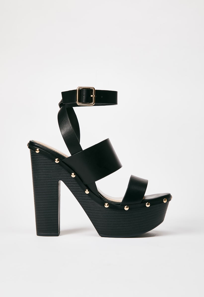 Women's Black Rhinestone Studded Heel – Sarichka Boutique