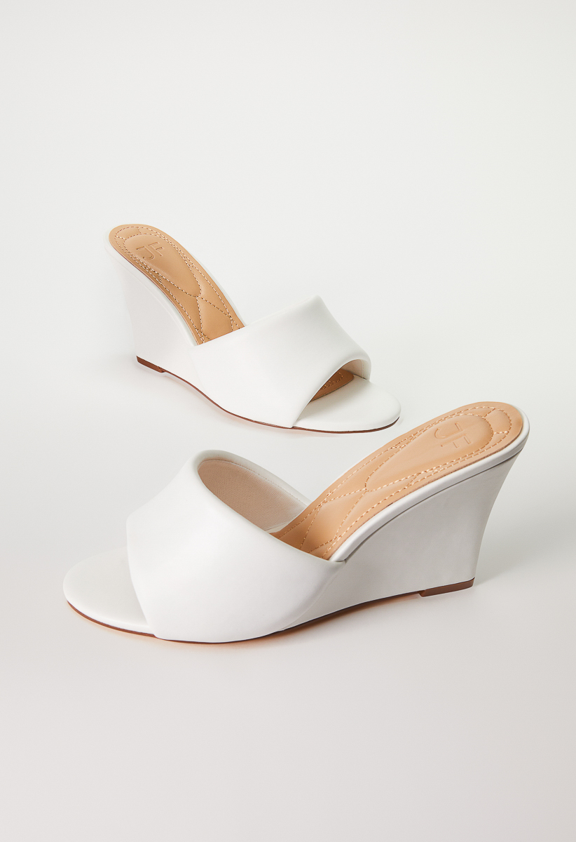 Wedge-heeled sandals - White - Ladies | H&M IN