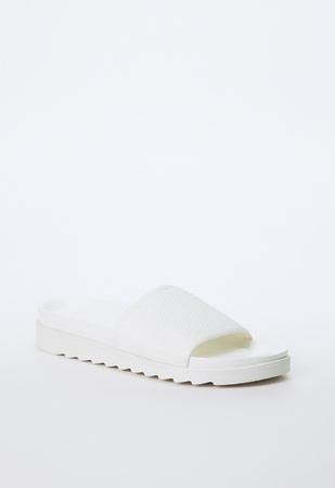 Nellie Slide Sandal in Bright White - Get great deals at ShoeDazzle