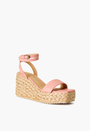 Gaia Espadrille Wedge Sandal in Peach Bud - Get great deals at ShoeDazzle