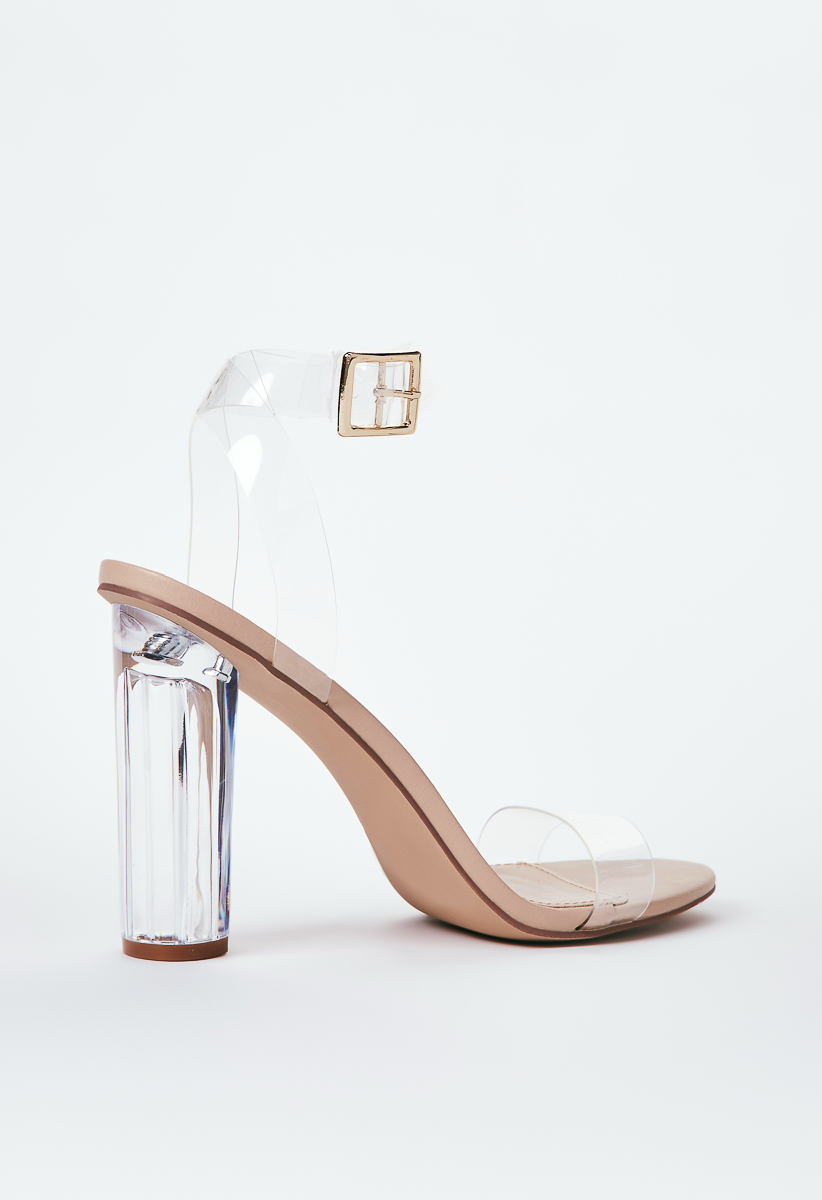 White Women Transparent 3 Inch Block Heel at Rs 899/pair in Faridabad | ID:  2851296567291