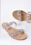 Haleigh Embellished Slide Sandal in Gold - Get great deals at ShoeDazzle