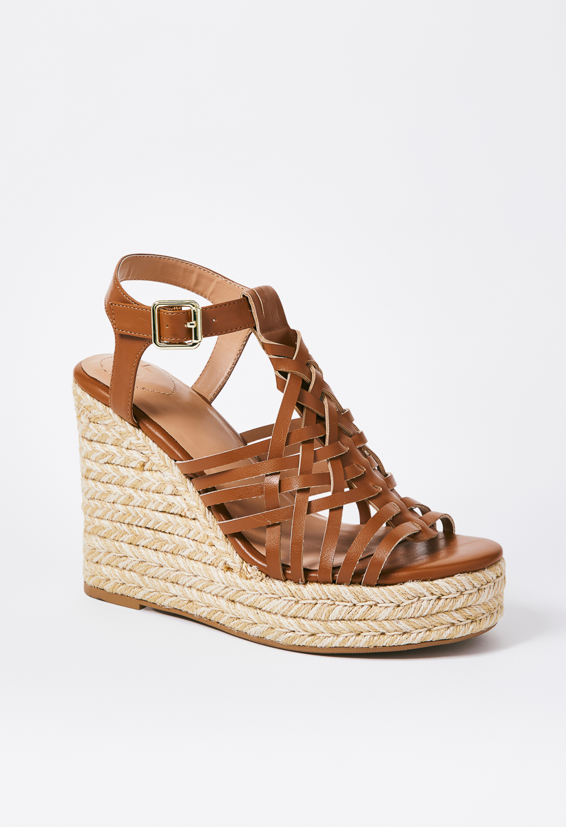 Kiera Espadrille Wedge Sandal in Camel Get great deals at ShoeDazzle