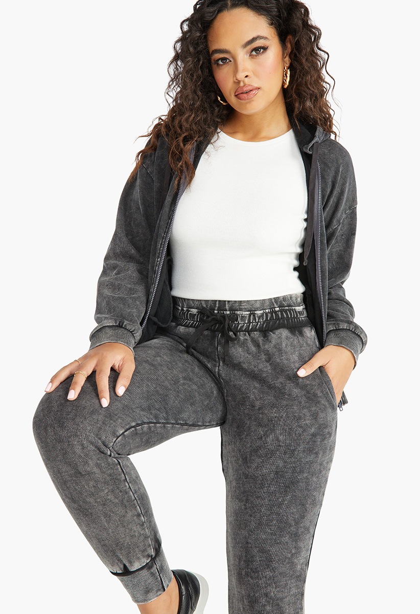 Foldover Waist Jogger in Black Caviar - Get great deals at ShoeDazzle